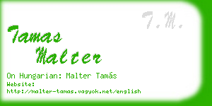 tamas malter business card