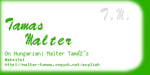 tamas malter business card